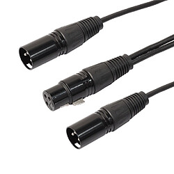 2x Y Splitteur Câble XLR 3 Pin Corde Connecteur Pour Microphone Audio pas cher