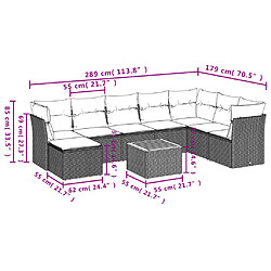 Avis Maison Chic Salon de jardin 9 pcs avec coussins | Ensemble de Table et chaises | Mobilier d'Extérieur noir résine tressée -GKD88553