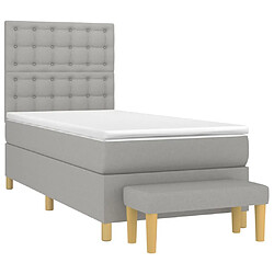 Avis Maison Chic Lit adulte- Lit + matelas,Sommier à lattes de lit avec matelas Gris clair 90x200 cm Tissu -GKD37294