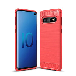 Wewoo étuis Coque Housse en TPU texturée et fibre de carbone pour Galaxy S10