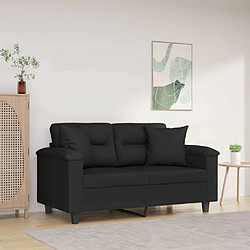 Maison Chic Canapé 2 places avec oreillers,Sofa de Salon,Canapé droit noir 120 cm tissu microfibre -GKD333233