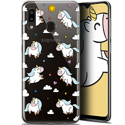 Caseink Coque Pour Samsung Galaxy A20 (6.4 ) [Gel HD Collection Fantasia Design Licorne In the Sky - Souple - Ultra Fin - Imprimé en France]