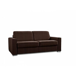 Inside 75 Canapé convertible EXPRESS PREMIUM 120 cm sommier lattes RENATONISI matelas BULTEX microfibre marron