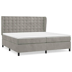 vidaXL Sommier à lattes de lit et matelas Gris clair 200x200cm Velours