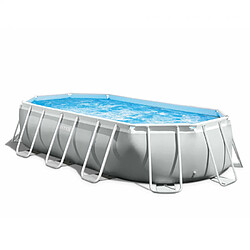 Intex Piscine ovale en kit Baltik - Longueur 503 cm x Largeur 274 cm - Gris clair pas cher