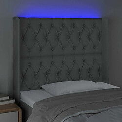 Acheter Maison Chic Tête de lit scandinave à LED,meuble de chambre Gris clair 93x16x118/128 cm Tissu -MN84520