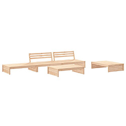 Avis Maison Chic Salon de jardin 5 pcs + coussins - Mobilier/Meubles de jardin - Table et chaises d'extérieur bois massif -MN83369