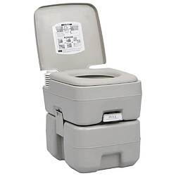 Acheter vidaXL Toilette portable de camping Gris 20+10 L