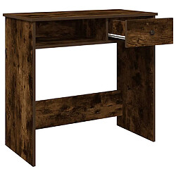 Avis vidaXL Bureau chêne fumé 80x40x75 cm bois d'ingénierie