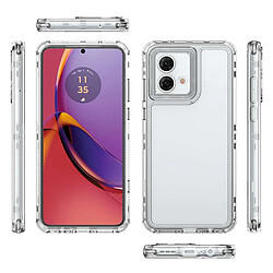 Htdmobiles Coque pour Motorola Moto G84 5G - housse etui silicone gel fine 360 integrale (avant et arriere) + verre trempe - TRANSPARENT