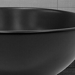 Acheter lavabo incl. vidage avec trop-plein Ø 42x17 cm noir mat en céramique ML-Design