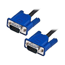 Importer520 HD15 Câble vidéo VGA mâle vers mâle pour moniteur d'ordinateur TV (5 pieds, connecteur bleu)