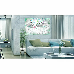 Paris Prix Tableau Imprimé Turquoise Flamingoes 60 x 90 cm