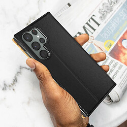 Bigben Etui Folio Wallet noir avec languette de fermeture pour Samsung Galaxy S23 Ultra 5G pas cher