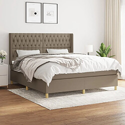 vidaXL Sommier à lattes de lit avec matelas Taupe 180x200 cm Tissu 