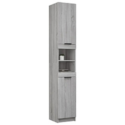 Maison Chic Armoire de bain,Meuble de rangement de salle de bain,Meuble haut Sonoma gris 32x34x188,5 cm Bois d'ingénierie -GKD827651 pas cher