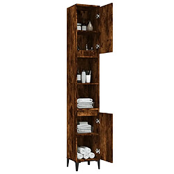 Acheter Maison Chic Armoire de bain,Meuble de rangement de salle de bain,Meuble haut chêne fumé 30x30x190 cm bois d'ingénierie -GKD710433