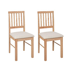 Beliani Chaise de salle à manger Set de 2 Bois clair ORONO