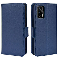 Etui en PU texture litchi, antichoc avec support, bleu foncé pour votre Realme GT Neo2T/GT 5G/GT Neo 5G/Q3 Pro 5G