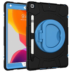 Coque en TPU antichoc avec béquille rotative à 360° noir/bleu pour votre iPad 10.2 (2019)/(2020)/(2021)