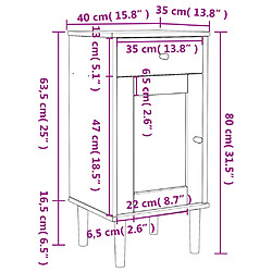 vidaXL Table de chevet SENJA aspect de rotin marron bois de pin massif pas cher