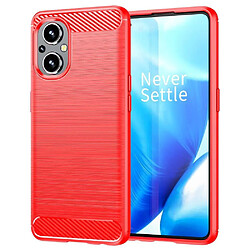 Htdmobiles Coque pour Oppo Reno 8 Lite 5G / OnePlus Nord N20 5G - housse etui silicone gel carbone + verre trempe - ROUGE