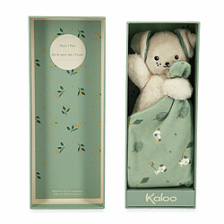 Kaloo Doudou Carre douceur Chien Vert - 18 cm pas cher