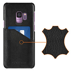 Coque Galaxy S9 Coque rigide Revêtement cuir Porte-carte Bugatti Londra - Noir pas cher