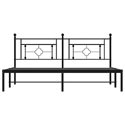 Maison Chic Cadre/structure de lit métal et tête de lit pour adulte - Lit Moderne Chambre noir 183x213 cm -MN91599 pas cher