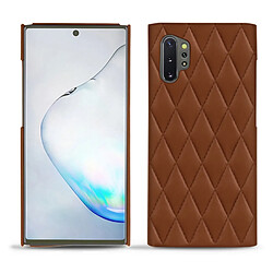 Coque cuir Samsung Galaxy Note10+ - Coque arrière - Marron - Couture ( Nappa - Pantone #8B4720 ) - NOREVE