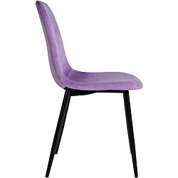 Avis Decoshop26 Lot de 4 chaises de salle à manger design simple avec pieds en métal noir et assise en tissu violet 10_0001831