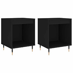 Maison Chic Lot de 2 Tables de chevet - Tables de Nuit noir 40x35x50 cm bois d’ingénierie