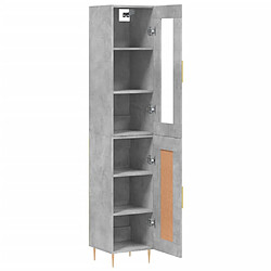 Avis vidaXL Buffet haut Gris béton 34,5x34x180 cm Bois d'ingénierie