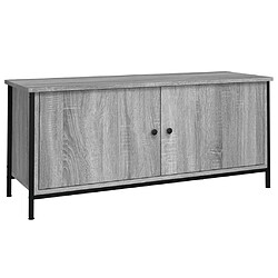 vidaXL Meuble TV avec portes sonoma gris 102x35x45cm bois d'ingénierie