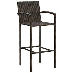 Acheter Maison Chic Jeu de bar de jardin 7pcs avec accoudoirs,Mobilier d'extérieur Résine tressée Marron -GKD575495