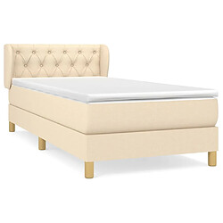 vidaXL Sommier à lattes de lit avec matelas Crème 80x200 cm Tissu