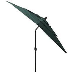 Avis Helloshop26 Parasol à 3 niveaux avec mât en aluminium 2,5 x 2,5 m vert 02_0008780