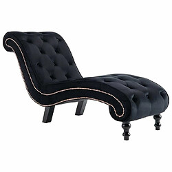 Maison Chic Chaise longue Jardin| Bain de soleil Relax | Transat Noir Velours -GKD34165