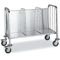 Chariot Inox Simple de Rangement et Transport d'Assiettes - 150 Assiettes - Distform