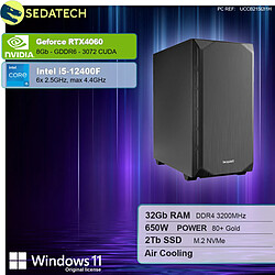 Sedatech PC Gamer Silent Silent • Intel i5-12400F • RTX4060 • 32Go RAM • 2To SSD M.2 • Windows 11