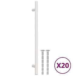 vidaXL Poignées d'armoire 20 pcs argenté 224 mm acier inoxydable