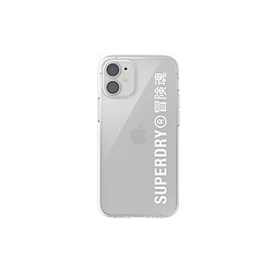 Superdry Coque pour Apple iPhone 12 Mini Collection Snap Case Clear en TPU Blanc