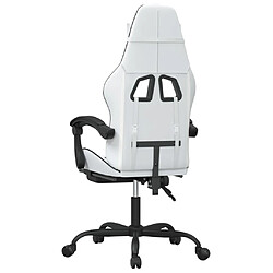 Acheter vidaXL Chaise de jeu pivotante et repose-pied Blanc et noir Similicuir