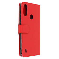 Avizar Housse Motorola Moto E7i Power Porte-carte Fonction Support Vidéo rouge