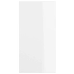 Maison Chic Meuble TV scandinave mural Banc TV suspendu pour salon - Blanc brillant 37x37x72 cm Aggloméré -MN71654 pas cher