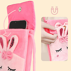 Avizar Pochette Bandoulière pour Smartphone en Tissu Design Lapin Rose pas cher