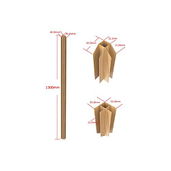 Avis Vente-Unique Poteau d'angle pour verrière atelier en aluminium thermolaqué 130 cm naturel clair - BAYVIEW