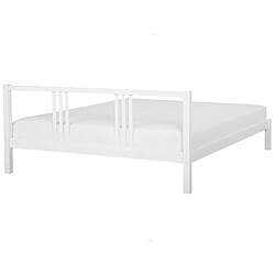 Acheter Beliani Lit double en bois blanc 180 x 200 cm VANNES