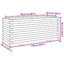 vidaXL Jardinière blanc 110x40x49,5 cm bois de pin massif pas cher