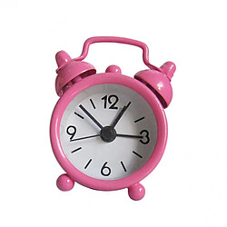 Mini belle horloge analogique réveil double bell pour la décoration de la chambre d'enfant rose pas cher